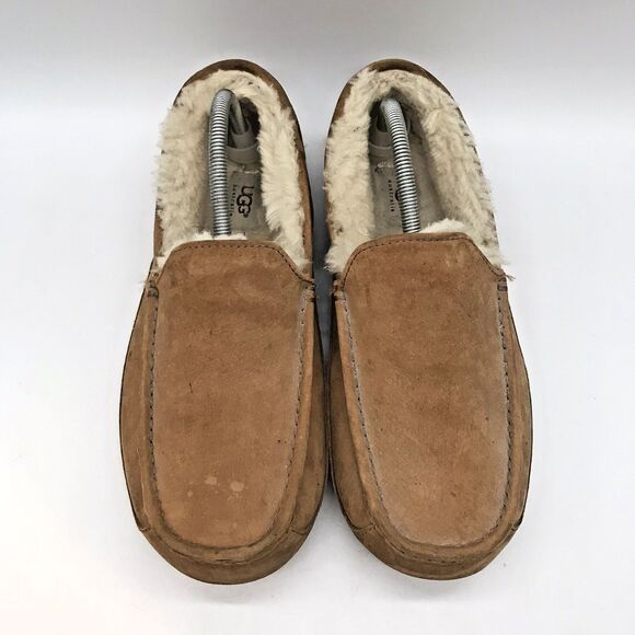 UGG Ascot 5775 Chestnut Moccasin Men's 12 Driving Loafer Suede Shearling Slipper - Picture 5 of 13
